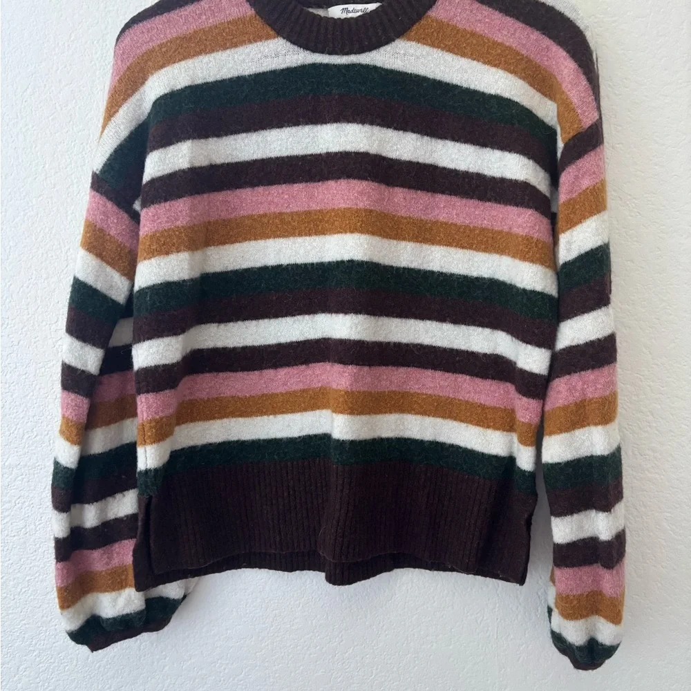 Madewell Striped‎ Payton pullover alpaca blend cozy sweater size Small